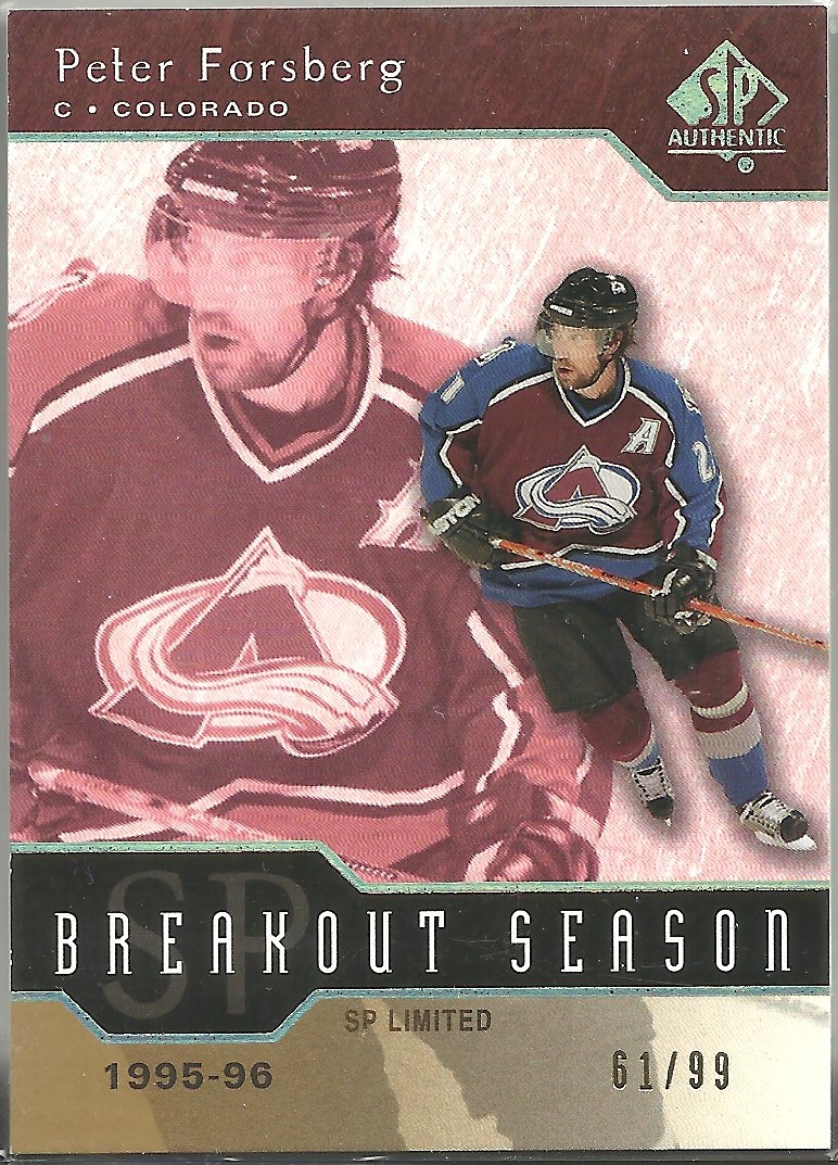 (image for) 2003-04 SP Authentic Breakout Seasons Limited #B28 Peter Forsberg 61/99